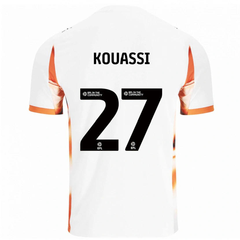 Danxen Homme Maillot Kylian Kouassi #27 Blanc Orange Noir Tenues Extérieur 2025/26 T-Shirt