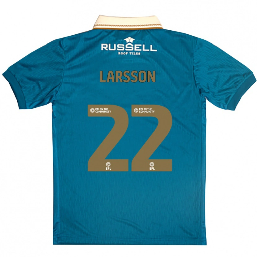 Danxen Homme Maillot Julian Larsson #22 Bleu Ciel Blanc Tenues Extérieur 2025/26 T-Shirt