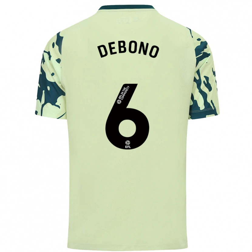 Danxen Homme Maillot Alyas Debono #6 Vert Foncé Tenues Extérieur 2025/26 T-Shirt