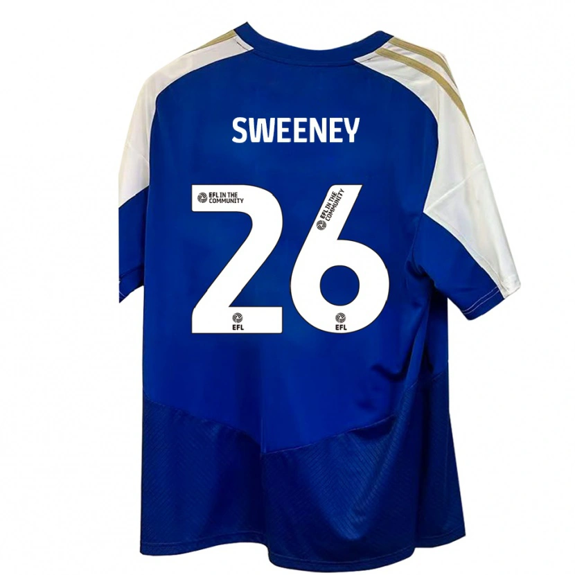 Danxen Homme Maillot Pierce Sweeney #26 Bleu Blanc Or Tenues Extérieur 2025/26 T-Shirt