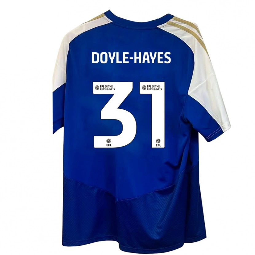Danxen Homme Maillot Jake Doyle-Hayes #31 Bleu Blanc Or Tenues Extérieur 2025/26 T-Shirt