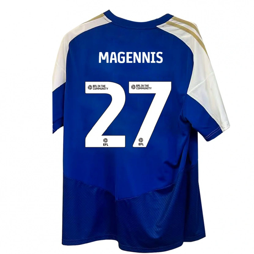 Danxen Homme Maillot Josh Magennis #27 Bleu Blanc Or Tenues Extérieur 2025/26 T-Shirt