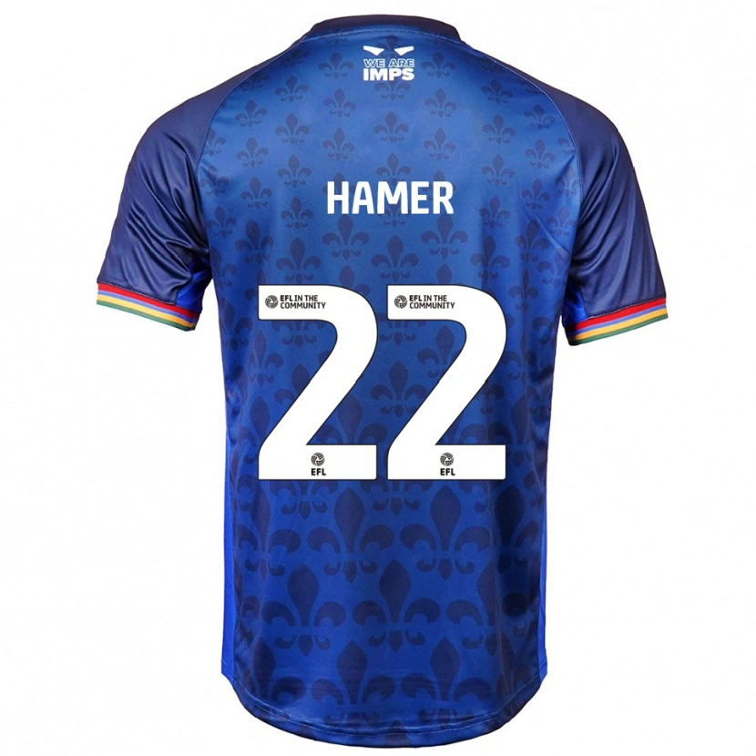 Danxen Homme Maillot Tom Hamer #22 Bleu Marine Tenues Extérieur 2025/26 T-Shirt
