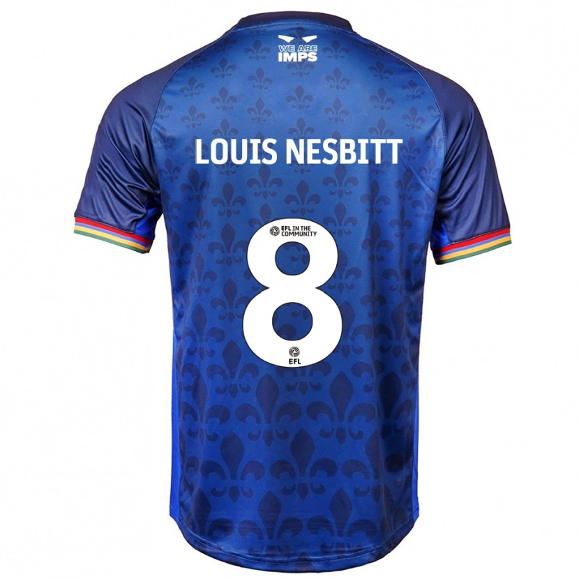 Danxen Homme Maillot Louis Nesbitt #8 Bleu Marine Tenues Extérieur 2025/26 T-Shirt