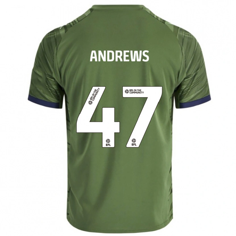 Danxen Homme Maillot Joe Andrews #47 Vert Blanc Tenues Extérieur 2025/26 T-Shirt