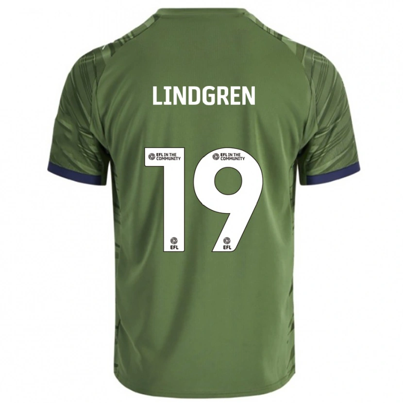 Danxen Homme Maillot Gustav Lindgren #19 Vert Blanc Tenues Extérieur 2025/26 T-Shirt