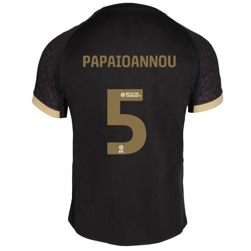Danxen Homme Maillot Panagiota Papaioannou #5 Noir Or Tenues Extérieur 2025/26 T-Shirt