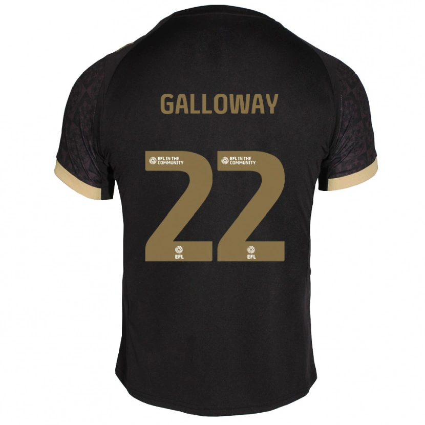 Danxen Homme Maillot Brendan Galloway #22 Noir Or Tenues Extérieur 2025/26 T-Shirt