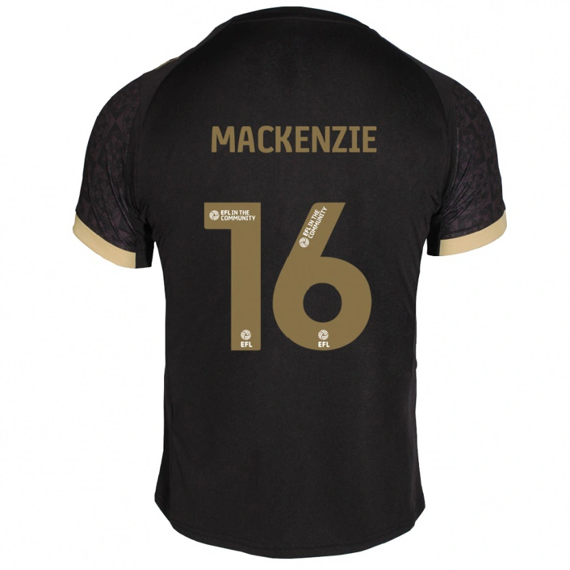 Danxen Homme Maillot Jack Mackenzie #16 Noir Or Tenues Extérieur 2025/26 T-Shirt