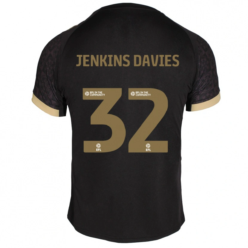 Danxen Homme Maillot Will Jenkins-Davies #32 Noir Or Tenues Extérieur 2025/26 T-Shirt