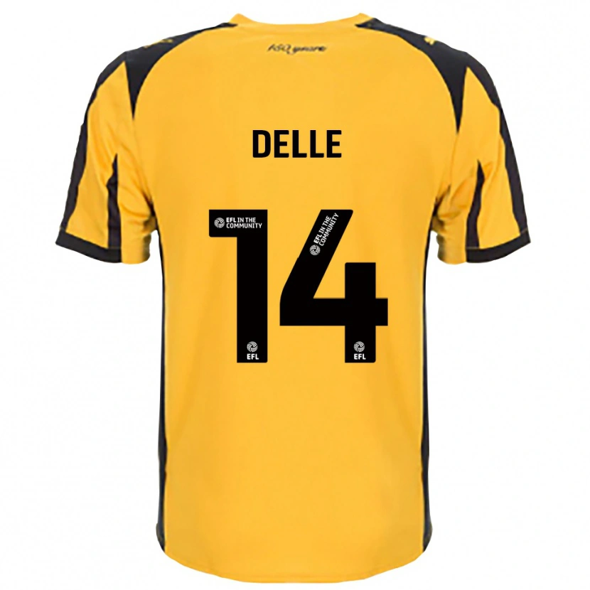 Danxen Homme Maillot Mani Delle #14 Orange Noir Tenues Extérieur 2025/26 T-Shirt