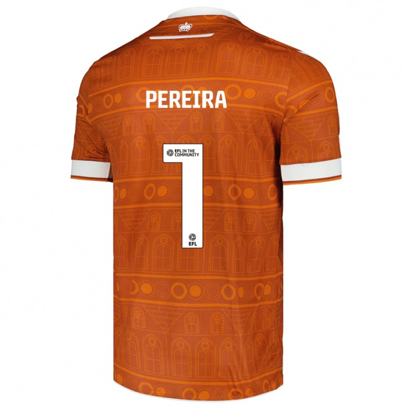 Danxen Homme Maillot Joel Pereira #1 Orange Blanc Tenues Extérieur 2025/26 T-Shirt