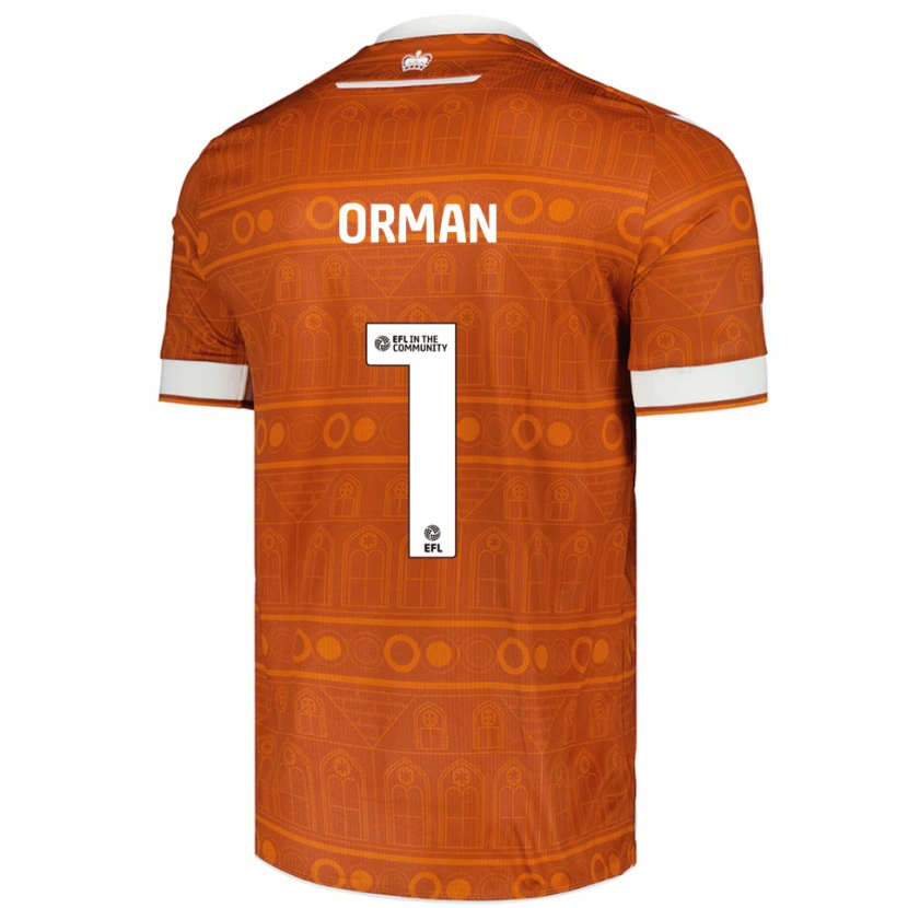 Danxen Homme Maillot Emily Orman #1 Orange Blanc Tenues Extérieur 2025/26 T-Shirt