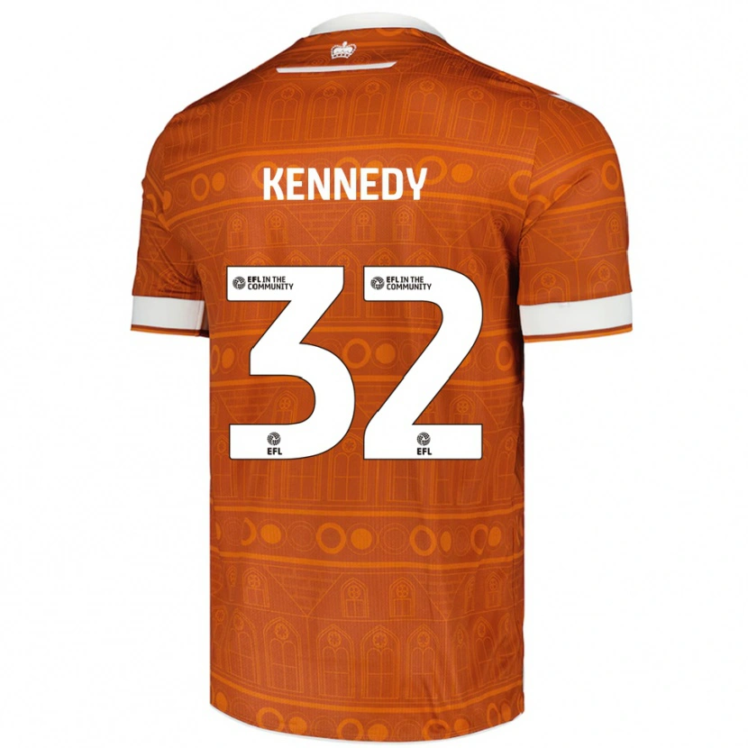 Danxen Homme Maillot Stevie Kennedy #32 Orange Blanc Tenues Extérieur 2025/26 T-Shirt