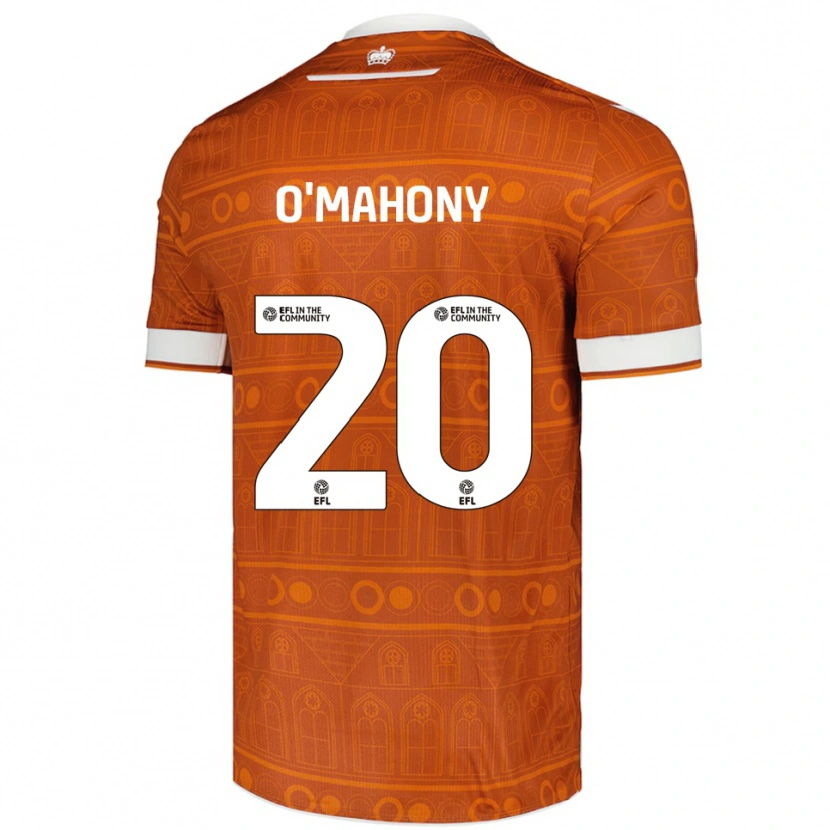 Danxen Homme Maillot Mark O'mahony #20 Orange Blanc Tenues Extérieur 2025/26 T-Shirt