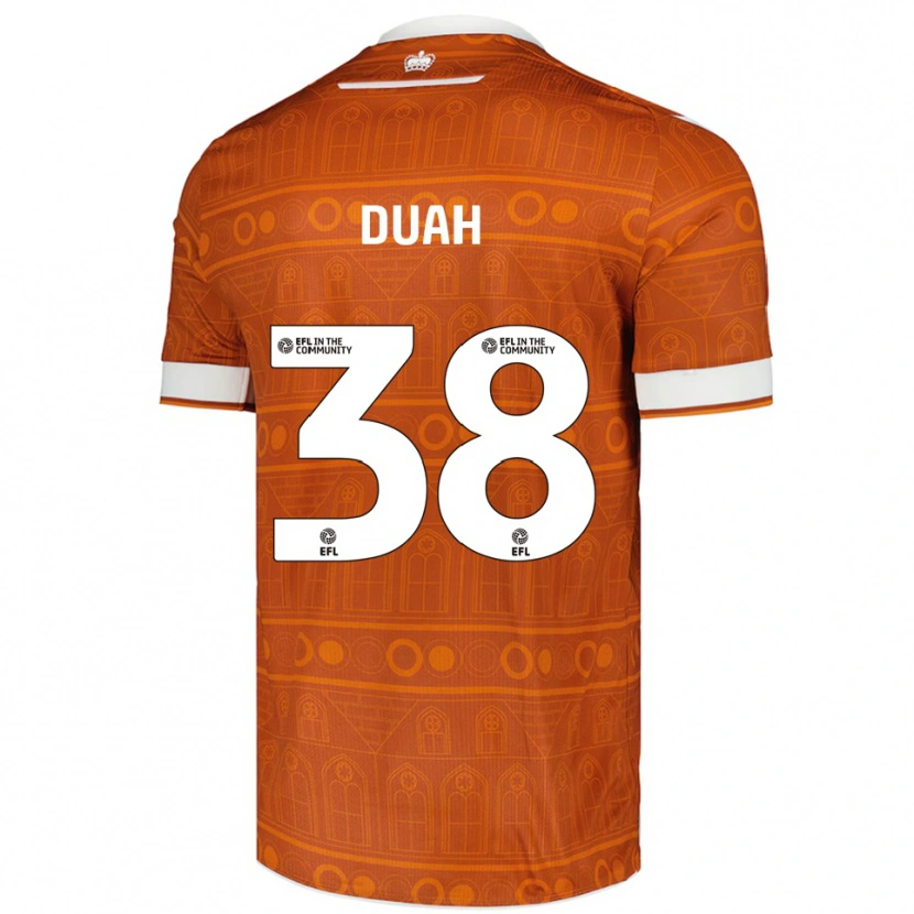 Danxen Homme Maillot Philip Duah #38 Orange Blanc Tenues Extérieur 2025/26 T-Shirt