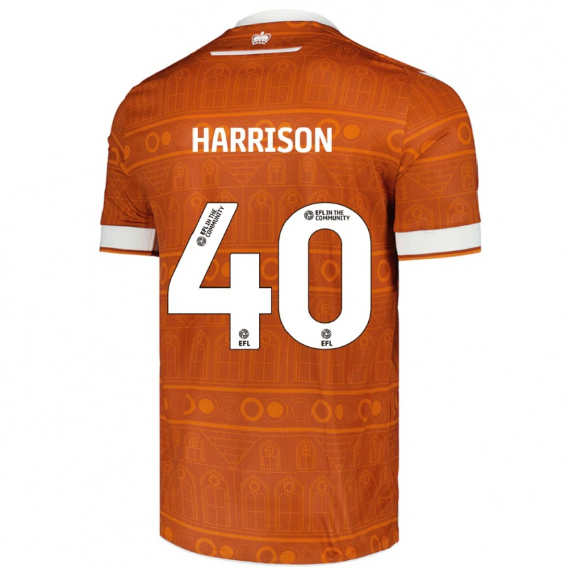 Danxen Homme Maillot Sam Harrison #40 Orange Blanc Tenues Extérieur 2025/26 T-Shirt