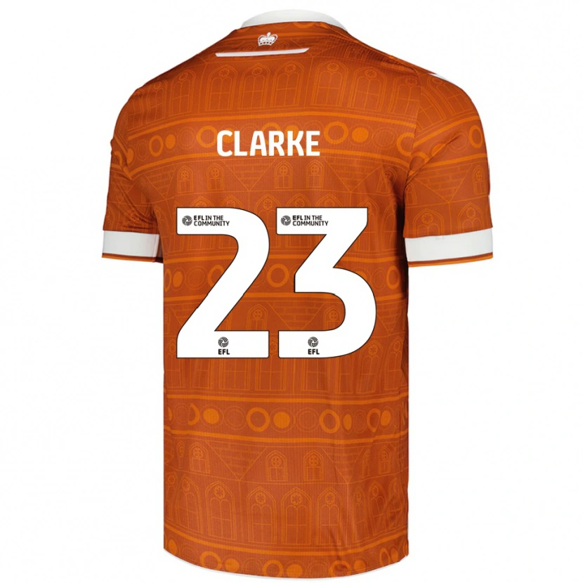 Danxen Homme Maillot John Clarke #23 Orange Blanc Tenues Extérieur 2025/26 T-Shirt