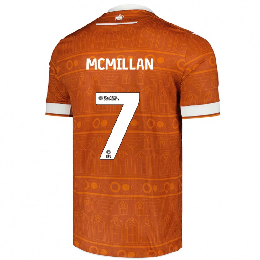 Danxen Homme Maillot Maddox Mcmillan #7 Orange Blanc Tenues Extérieur 2025/26 T-Shirt
