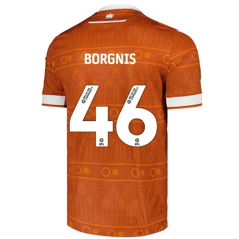 Danxen Homme Maillot Jacob Borgnis #46 Orange Blanc Tenues Extérieur 2025/26 T-Shirt