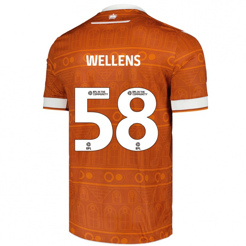 Danxen Homme Maillot Charlie Wellens #58 Orange Blanc Tenues Extérieur 2025/26 T-Shirt