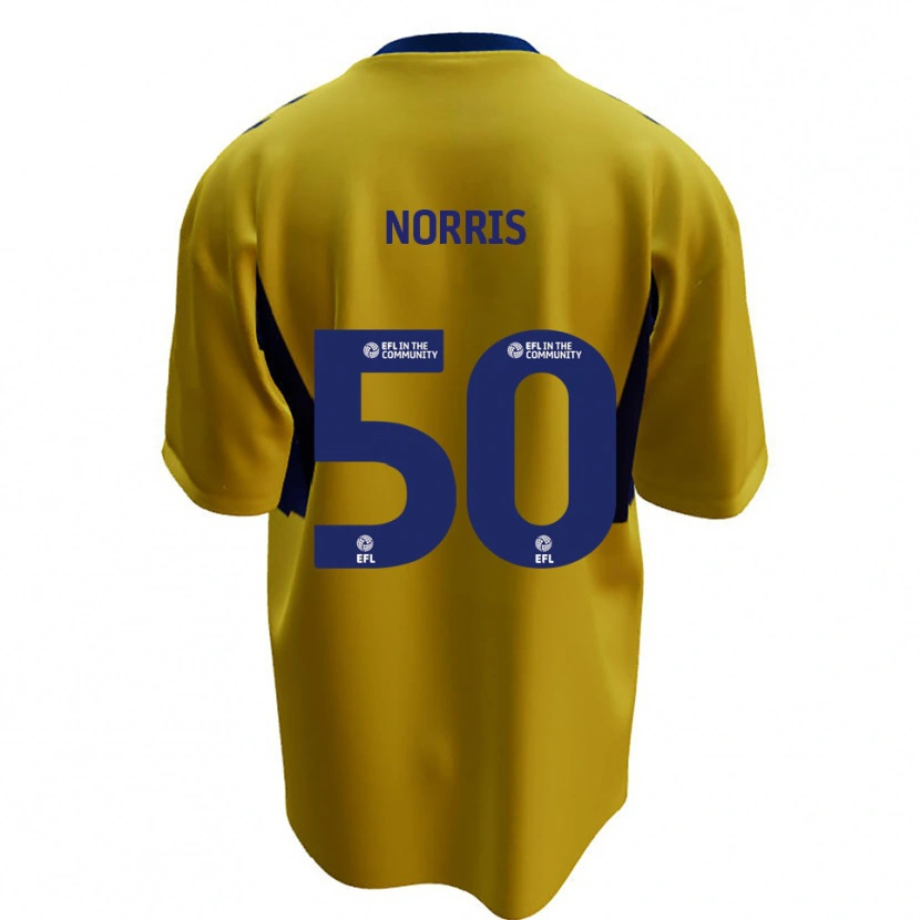 Danxen Homme Maillot Will Norris #50 Jaune Bleu Tenues Extérieur 2025/26 T-Shirt
