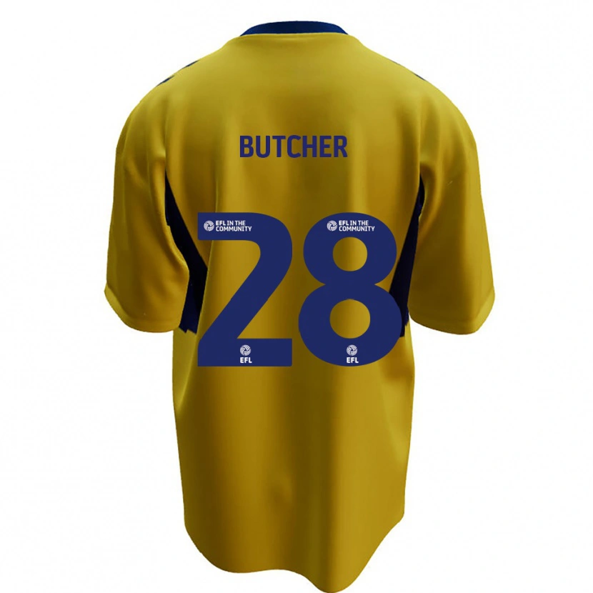 Danxen Homme Maillot Matt Butcher #28 Jaune Bleu Tenues Extérieur 2025/26 T-Shirt