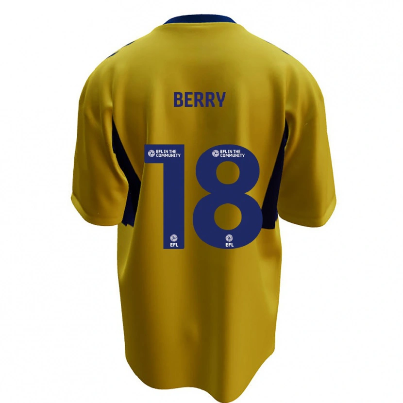 Danxen Homme Maillot James Berry #18 Jaune Bleu Tenues Extérieur 2025/26 T-Shirt