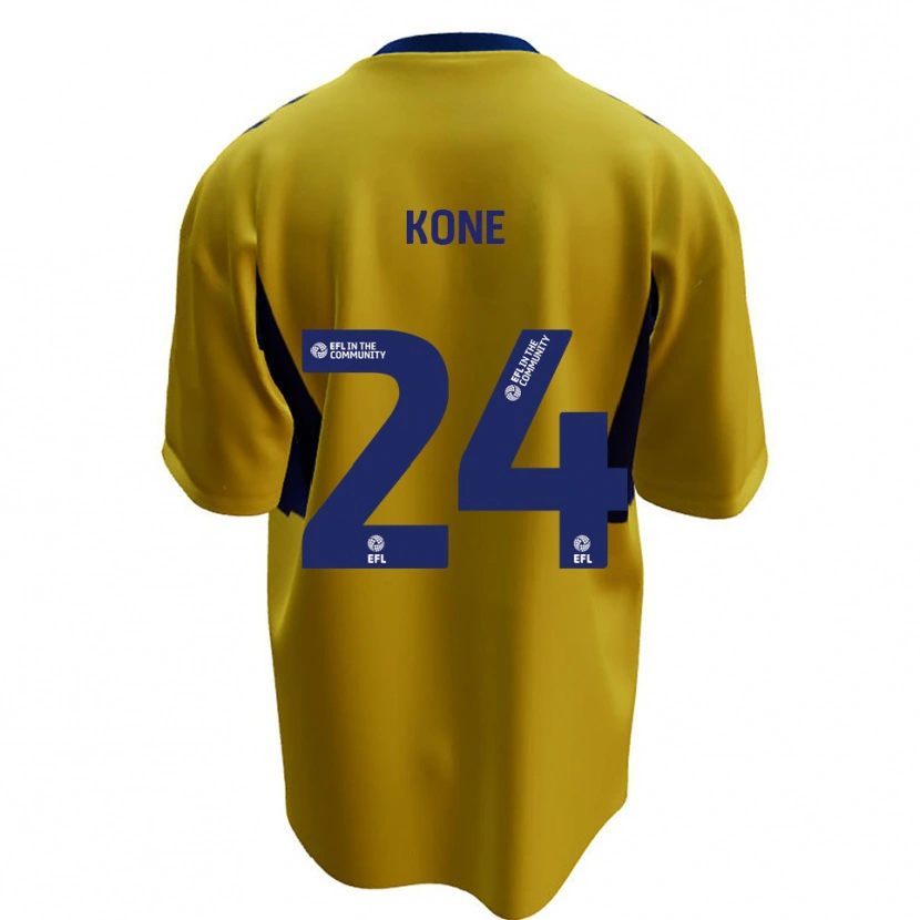 Danxen Homme Maillot Richard Kone #24 Jaune Bleu Tenues Extérieur 2025/26 T-Shirt
