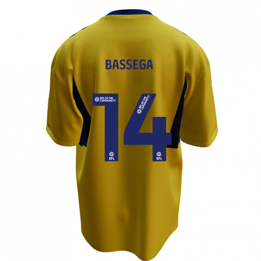 Danxen Homme Maillot Nsemi Bassega #14 Jaune Bleu Tenues Extérieur 2025/26 T-Shirt