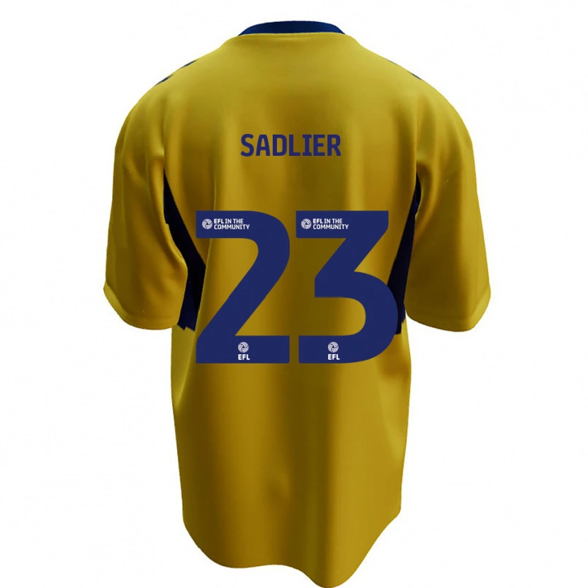 Danxen Homme Maillot Kieran Sadlier #23 Jaune Bleu Tenues Extérieur 2025/26 T-Shirt