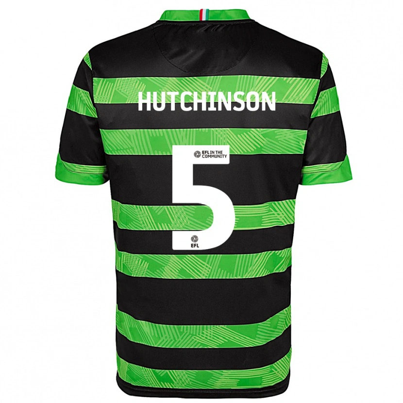 Danxen Homme Maillot Sam Hutchinson #5 Noir Vert Tenues Extérieur 2025/26 T-Shirt