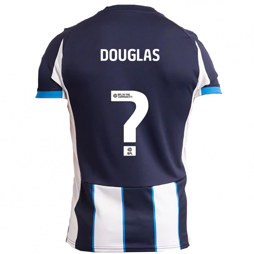 Danxen Homme Maillot Hanifa Douglas #0 Blanc Marine Tenues Extérieur 2025/26 T-Shirt