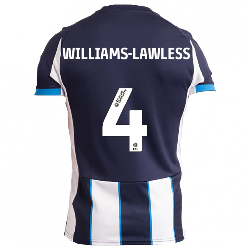 Danxen Homme Maillot John Williams-Lawless #4 Blanc Marine Tenues Extérieur 2025/26 T-Shirt