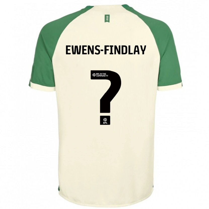 Danxen Homme Maillot Ty Ewens-Findlay #0 Blanc Cassé Vert Tenues Extérieur 2025/26 T-Shirt