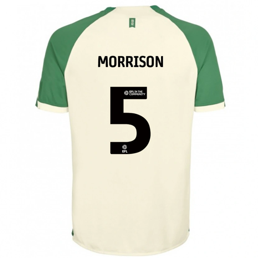 Danxen Homme Maillot Michael Morrison #5 Blanc Cassé Vert Tenues Extérieur 2025/26 T-Shirt