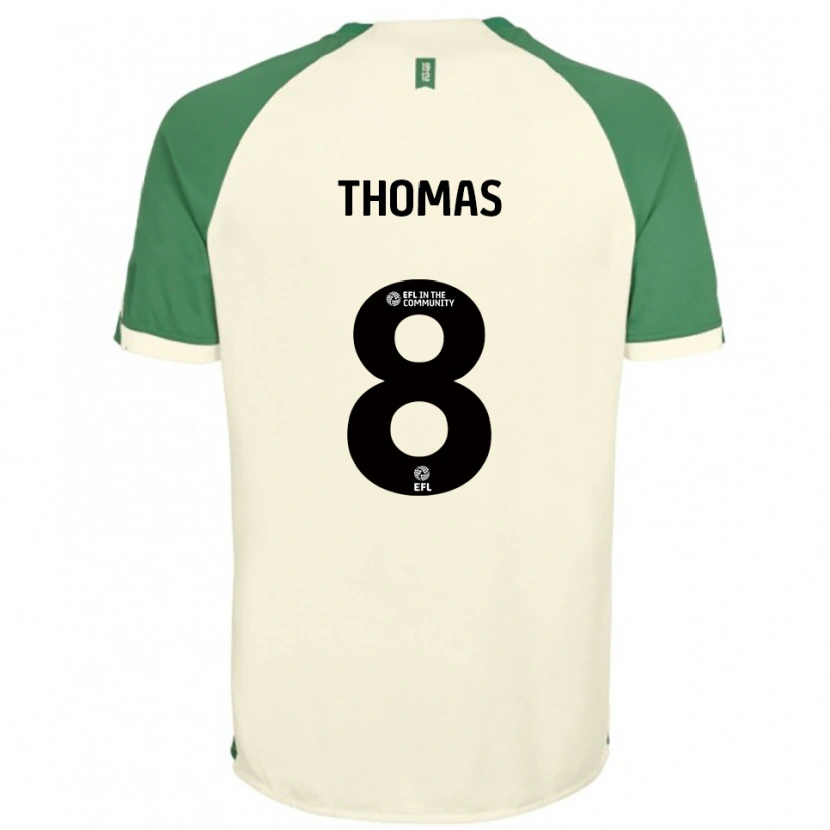 Danxen Homme Maillot George Thomas #8 Blanc Cassé Vert Tenues Extérieur 2025/26 T-Shirt