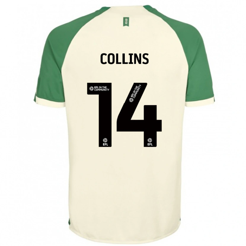 Danxen Homme Maillot Natasha Collins #14 Blanc Cassé Vert Tenues Extérieur 2025/26 T-Shirt