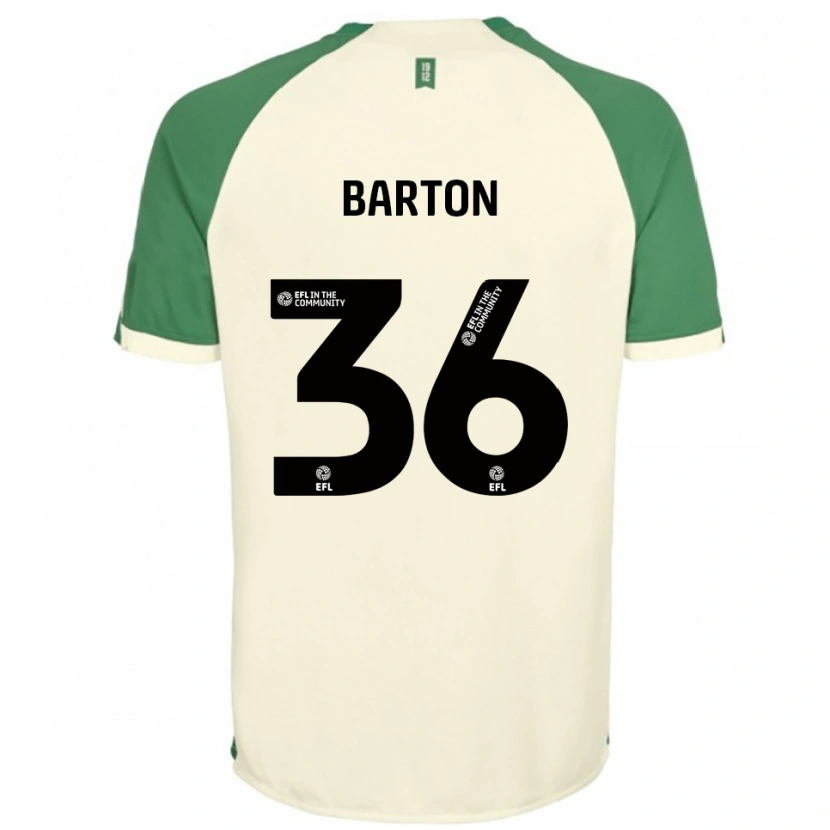 Danxen Homme Maillot Dan Barton #36 Blanc Cassé Vert Tenues Extérieur 2025/26 T-Shirt