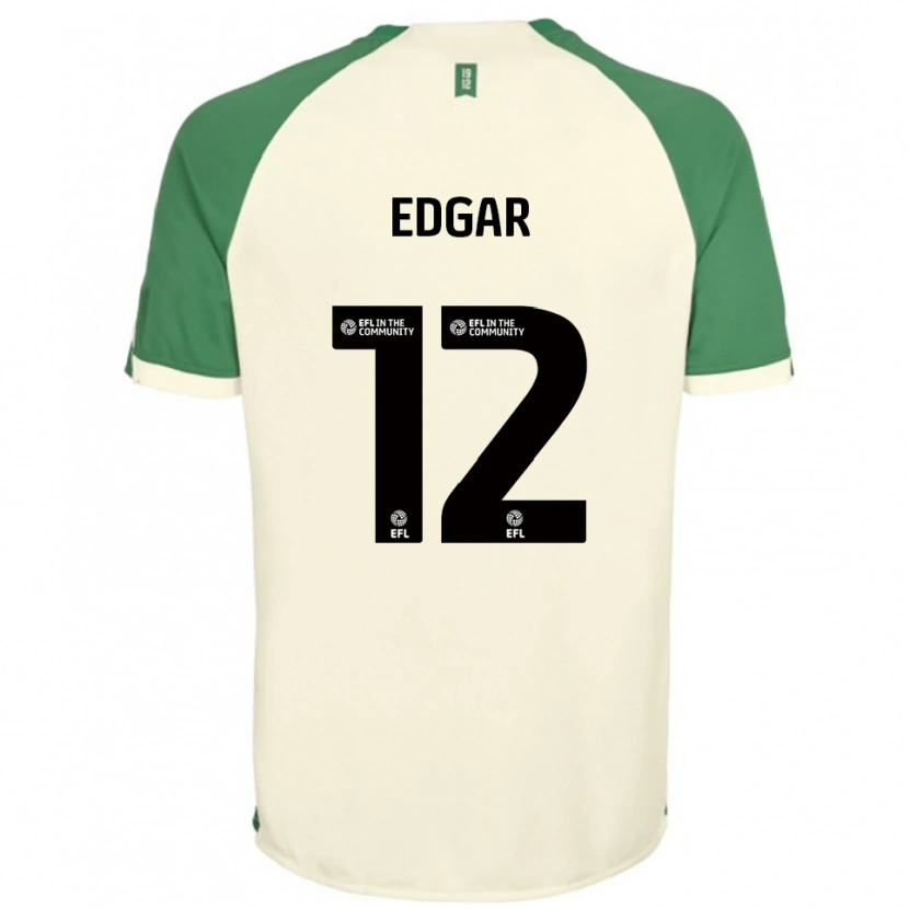Danxen Homme Maillot Sammy Edgar #12 Blanc Cassé Vert Tenues Extérieur 2025/26 T-Shirt