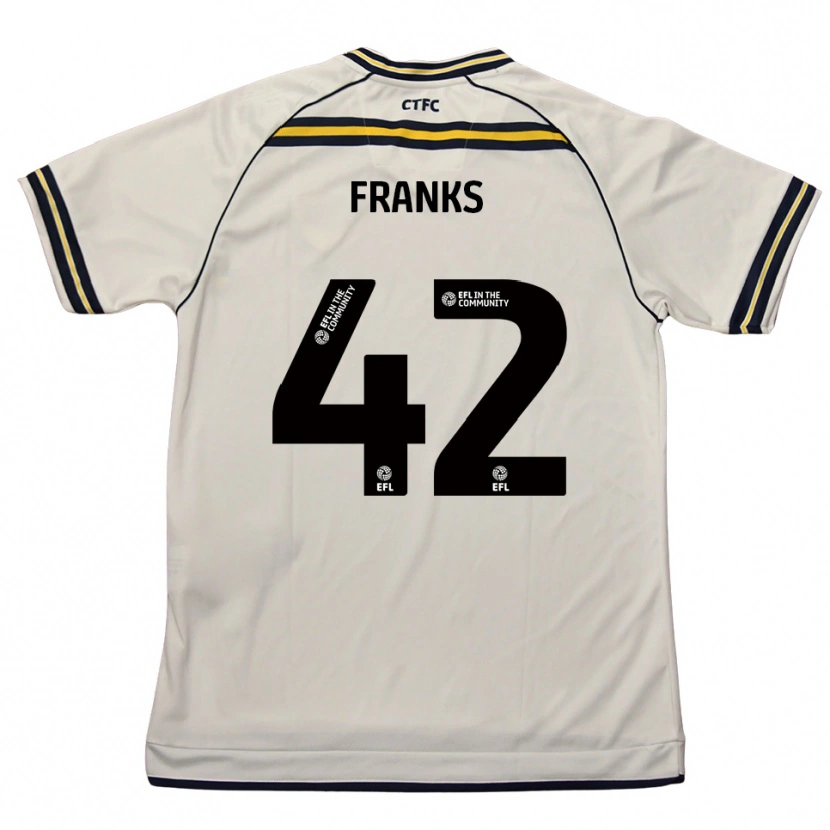 Danxen Homme Maillot Jude Franks #42 Blanc Marine Tenues Extérieur 2025/26 T-Shirt