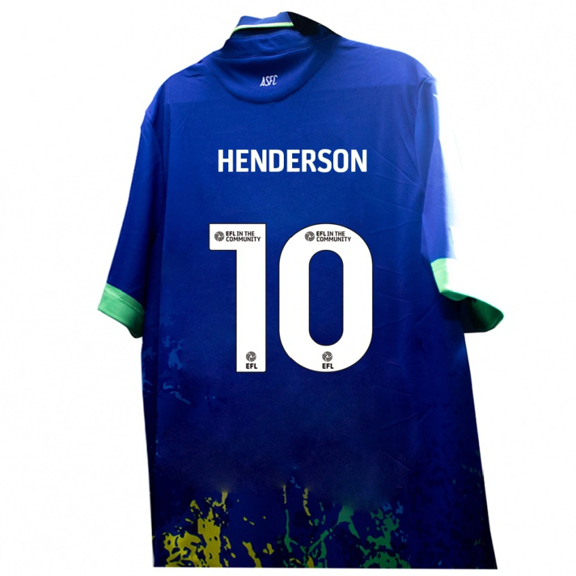 Danxen Homme Maillot Alex Henderson #10 Bleu Jaune Tenues Extérieur 2025/26 T-Shirt