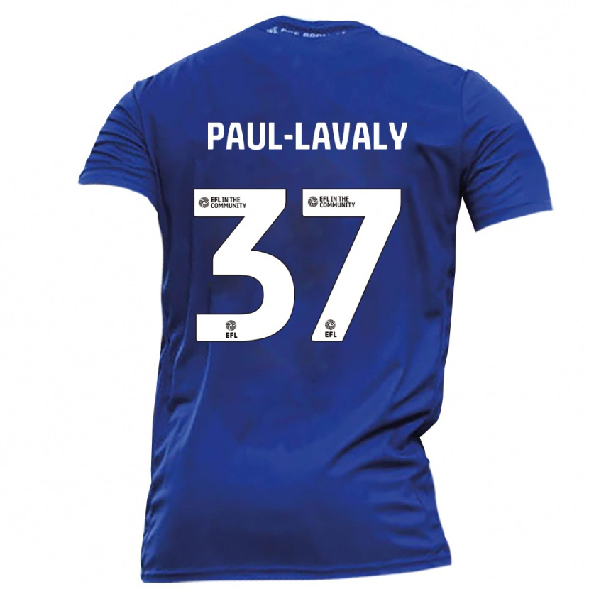 Danxen Homme Maillot Nathan Paul-Lavaly #37 Bleu Blanc Tenues Extérieur 2025/26 T-Shirt
