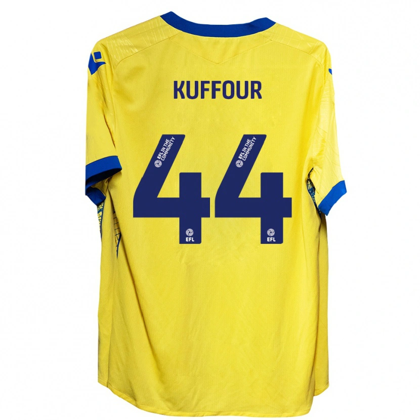 Danxen Homme Maillot Samuel Kuffour Jr. #44 Jaune Bleu Tenues Extérieur 2025/26 T-Shirt
