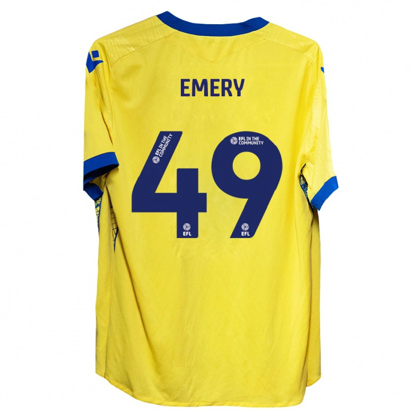 Danxen Homme Maillot Lennox Emery #49 Jaune Bleu Tenues Extérieur 2025/26 T-Shirt