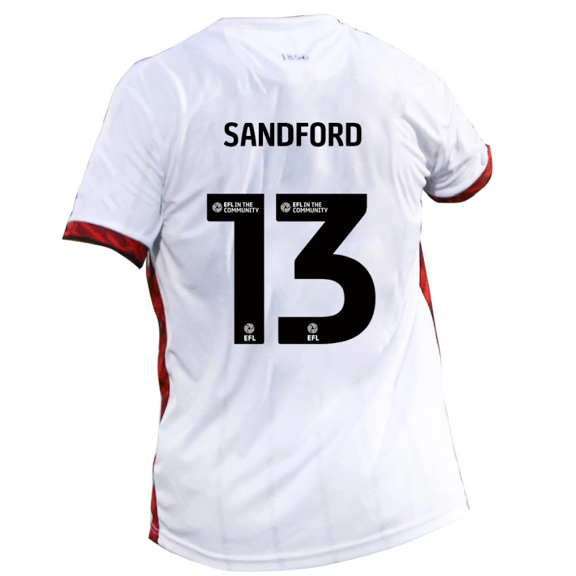 Danxen Homme Maillot Ryan Sandford #13 Blanc Rouge Noir Tenues Extérieur 2025/26 T-Shirt