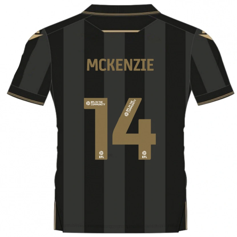 Danxen Homme Maillot Robbie Mckenzie #14 Noir Or Tenues Extérieur 2025/26 T-Shirt