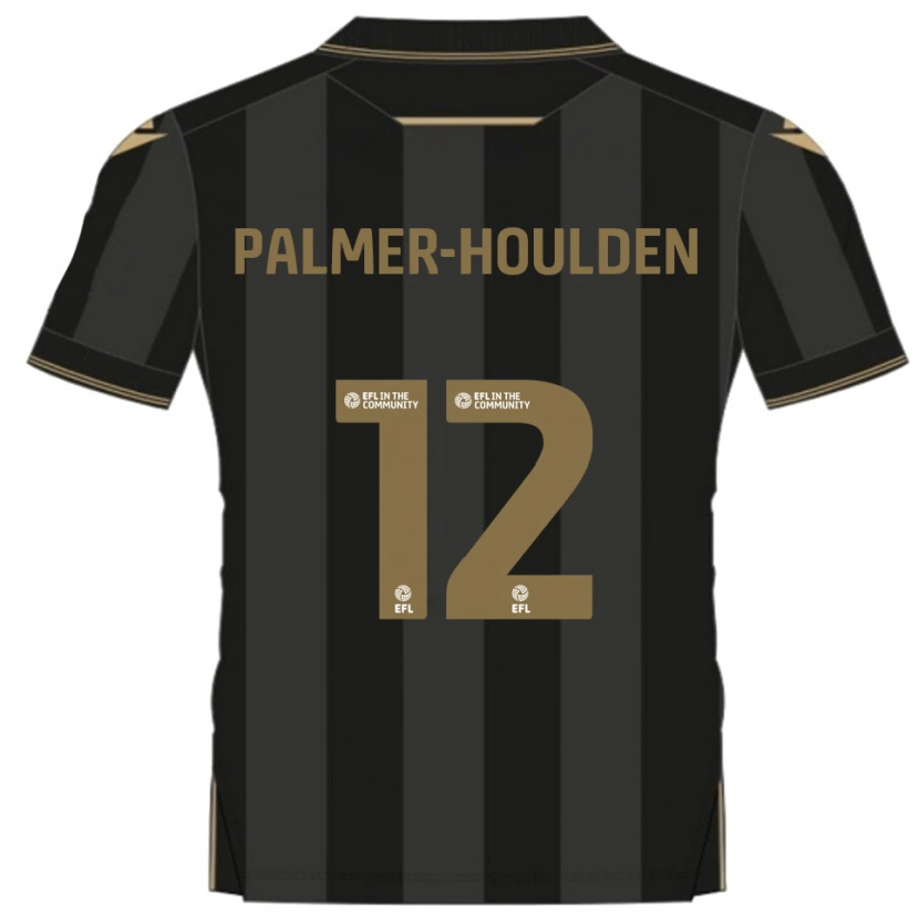 Danxen Homme Maillot Seb Palmer-Houlden #12 Noir Or Tenues Extérieur 2025/26 T-Shirt