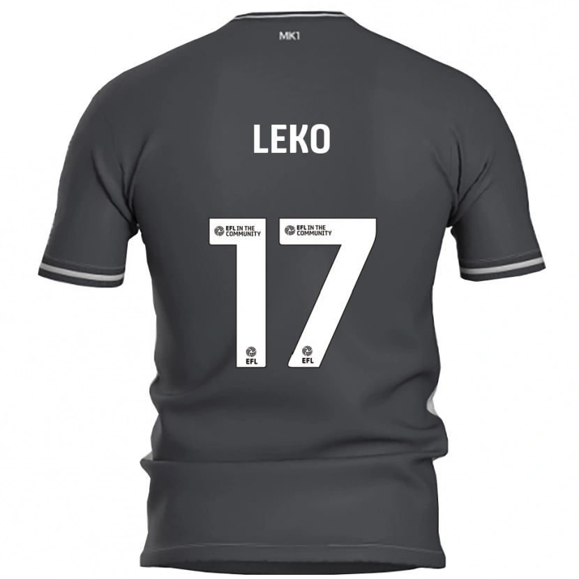 Danxen Homme Maillot Jonathan Leko #17 Gris Argent Tenues Extérieur 2025/26 T-Shirt