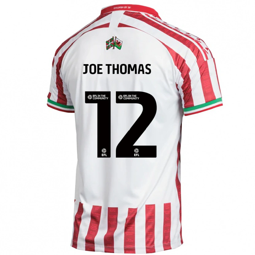 Danxen Homme Maillot Joe Thomas #12 Rouge Blanc Tenues Extérieur 2025/26 T-Shirt